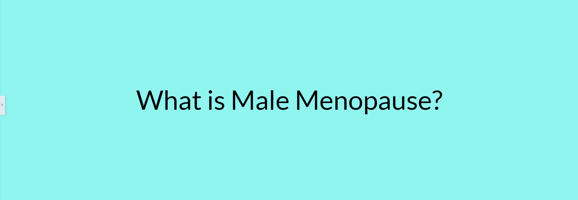 What is Male Menopause? - Pratisandhi