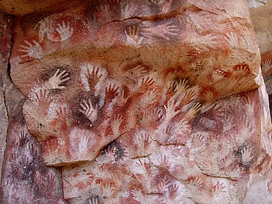 Image from Cueva de las Manos (Cave of Hands), Perito Moreno, Argentina.