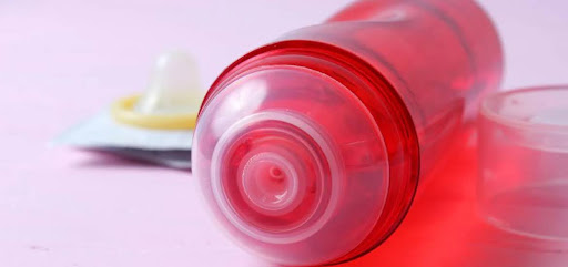 Red color lube bottle